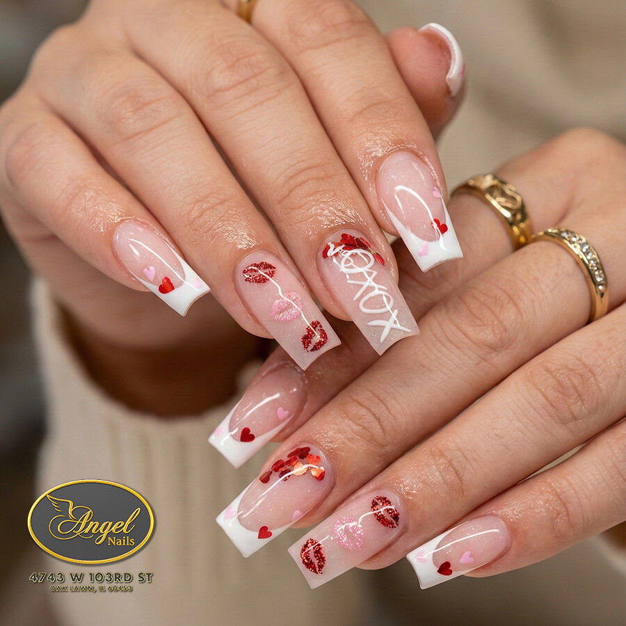 Beautiful Valentine Nail Ideas in Oak Lawn, IL | Angel Nails 60453